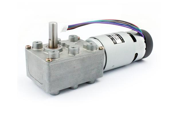 Worm Geared DC Motor W/EC (Single Shaft)