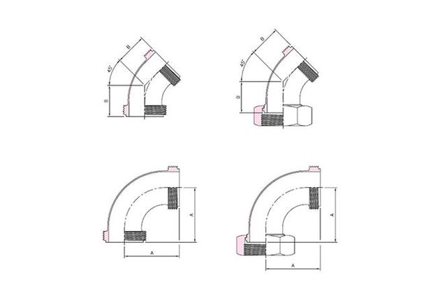 Hex Union Fittings - Elbow